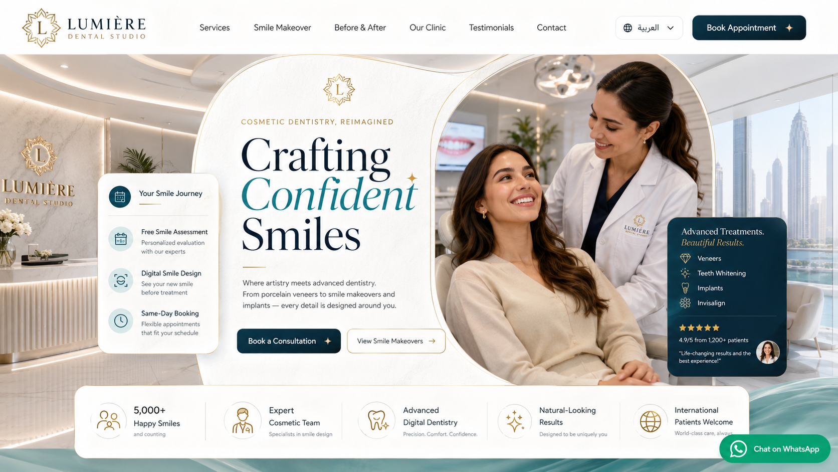 Cosmetic dentistry demo website preview