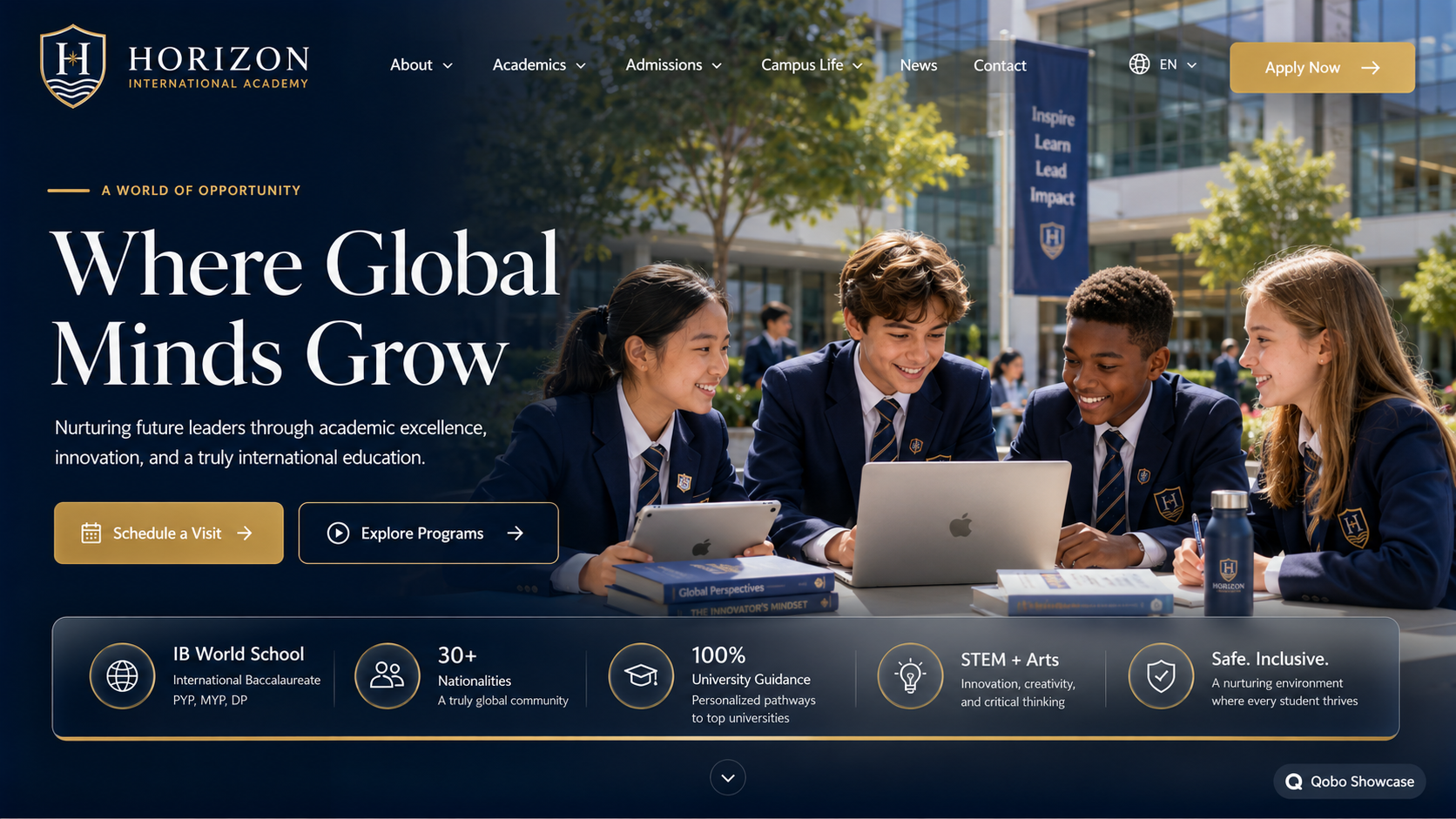 International school demo website preview
