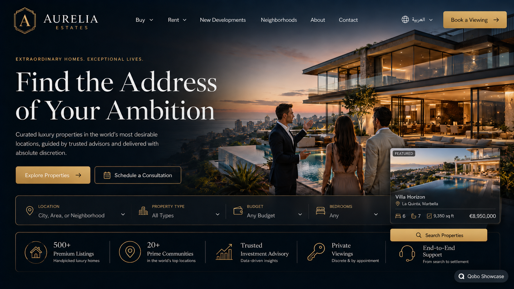 Real estate demo website preview