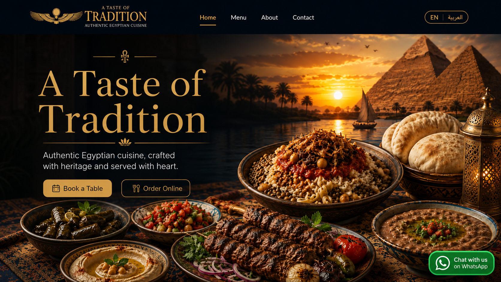 Restaurant demo website preview