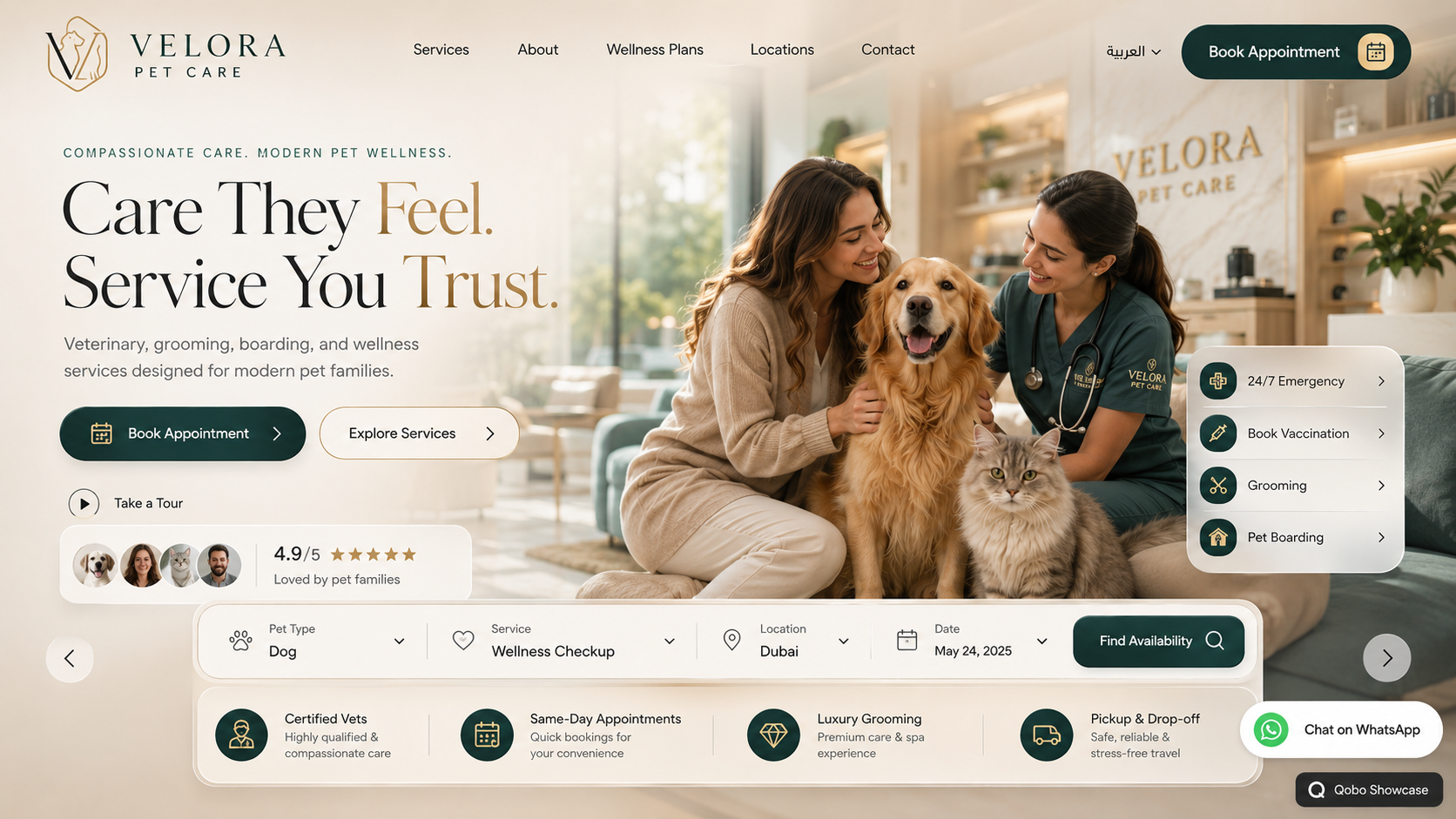 Veterinary and pet care demo website preview