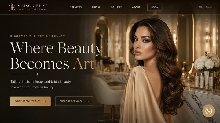 Beauty salon website preview