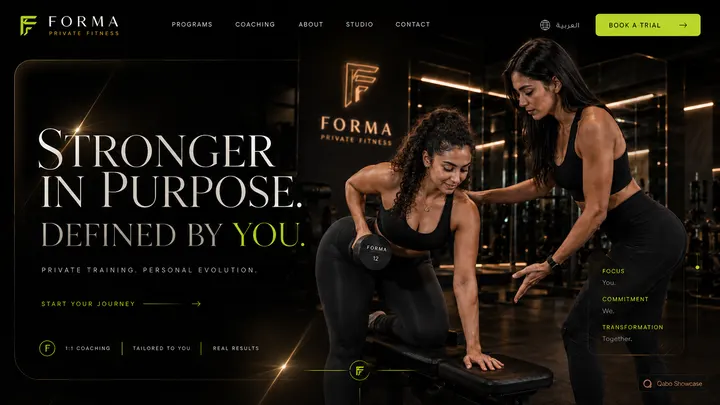 Private fitness website preview