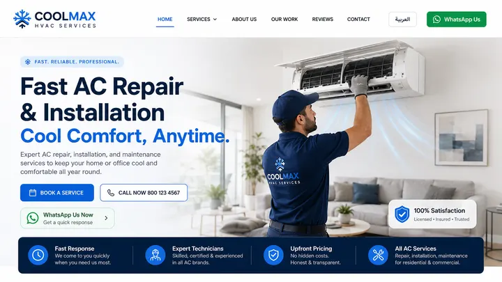 HVAC services website preview